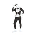 Disfraz segunda piel de esmoquin para hombre, mono negro y blanco de cuerpo completo