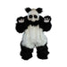 Disfraz de panda gigante para adulto, traje peludo blanco y negro con máscara y manos de pata