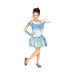 Disfraz de sirena para niña, vestido corto azul y celeste con falda de tul y cintas