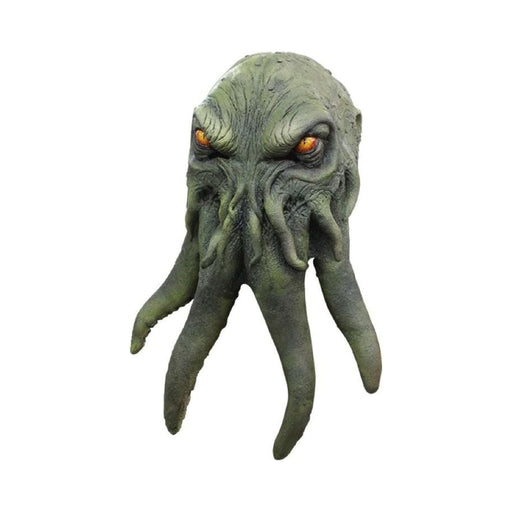 Máscara de Cthulhu de látex verde con tentáculos y ojos amarillos
