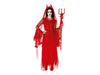 Top de diabla rojo de mujer con mangas largas de encaje
