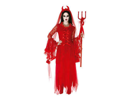 Top de diabla rojo de mujer con mangas largas de encaje
