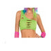 Top peto verde para mujer de un solo hombro con cortes en el frente