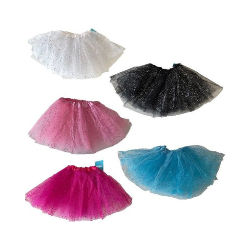 Tutús de tul con brillo para niña en blanco, negro, rosado, fucsia y celeste